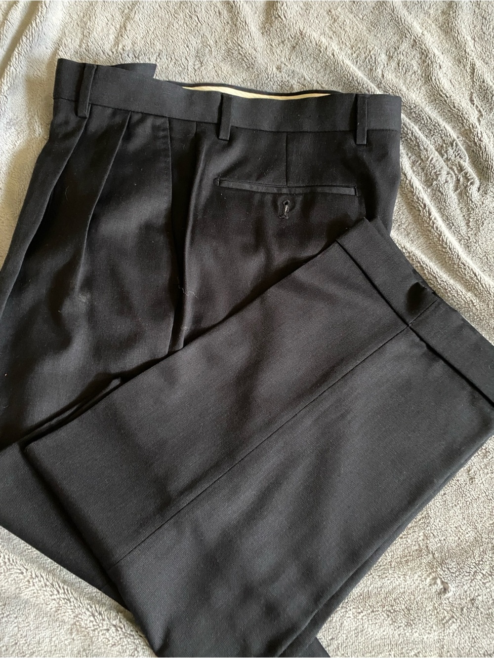 Alan Flusser Black Pleated Dress Pants